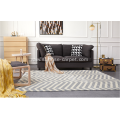 Microfiber Rug with Geometric Design for Living Room